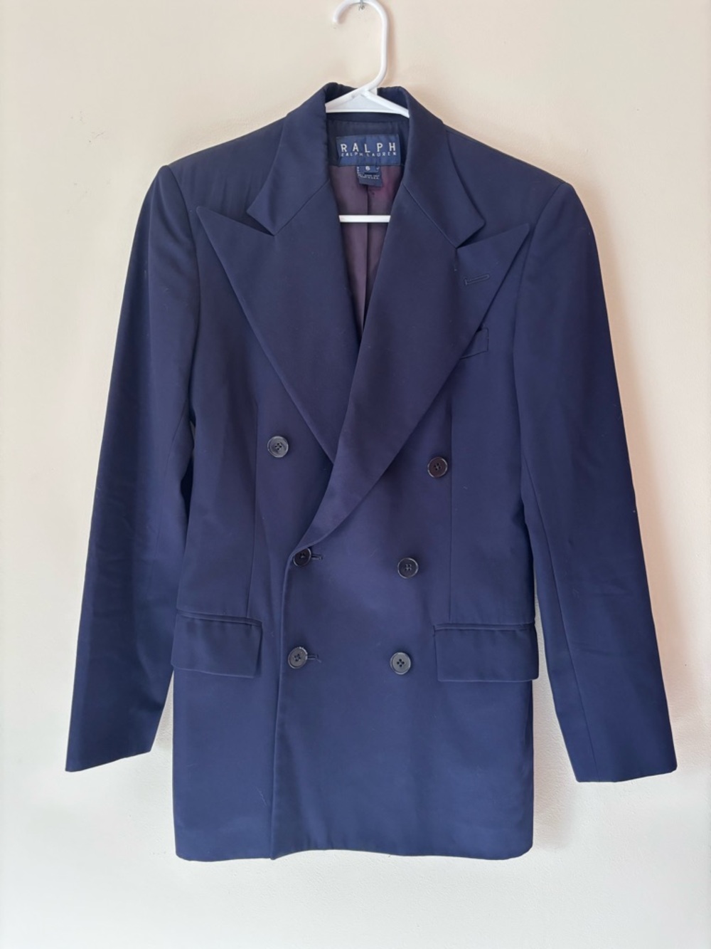 Ralph Lauren blue label women’s size 6 Navy wool Double-Breasted Blazer